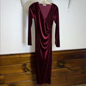 strapless open back dress Off Shoulder Bell Sleeve Rosette Gown in Super Red main image 0